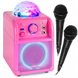 SBS-55P Conjunto karaoke rosa (2 micros) Vonyx