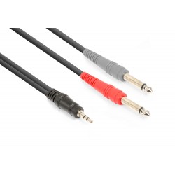 Cable 3.5mm estéreo - 2 x 6.3mm mono de 6mts