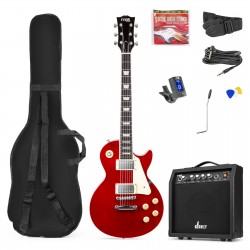 Gigkit Conjunto guitarra eléctrica LP color rojo oscuro