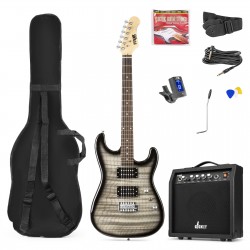 Gigkit Conjunto guitarra eléctrica estilo acolchado color negro