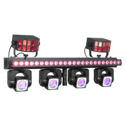 ShowBar GO ultra con 4 cabezas móviles, barra de LED y 2 efectos derby