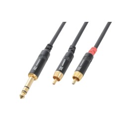 Cable 6.3 estéreo - 2 RCA macho, 1.5m