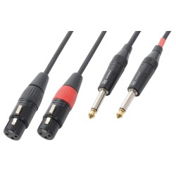 Cable 2 x XLR hembra - 2 x 6.3 mono, 1.5m