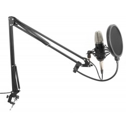 CMS400 Conjunto micrófono de estudio con soporte y paravientos Vonyx