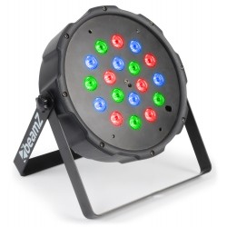 BeamZ 118B Foco Par plano 18x1W LEDs RGB con batería