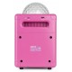 SBS-50P Bafle karaoke rosa con Bluetooth y bola LED Vonyx