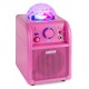 SBS-50P Bafle karaoke rosa con Bluetooth y bola LED Vonyx