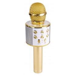 KM-01 Micrófono de karaoke con altavoz incorporado BT/MP3 dorado