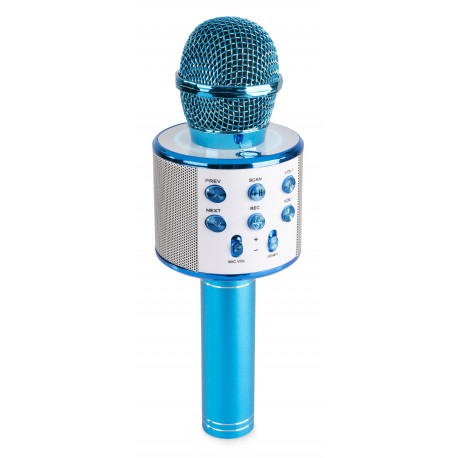 KM-01 Micrófono de karaoke con altavoz incorporado BT/MP3 azul