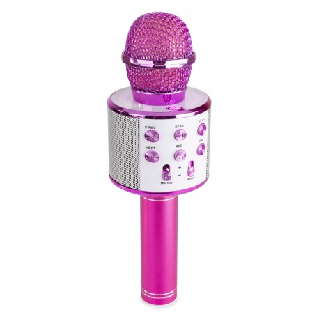 KM-01 Micrófono de karaoke con altavoz incorporado BT/MP3 rosa