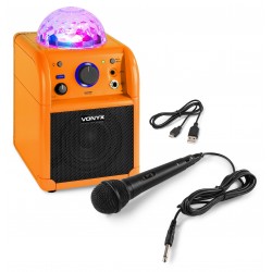 SBS-50L Bafle karaoke naranja con bola LED Vonyx