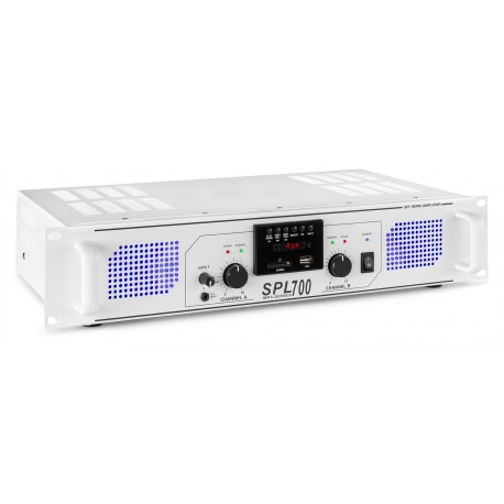 Amplificador SPL-700MP3 Skytec con EQ blanco