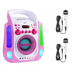 SBS-30P Sistema karaoke Fenton CD/BT/MP3 2 micros color rosa