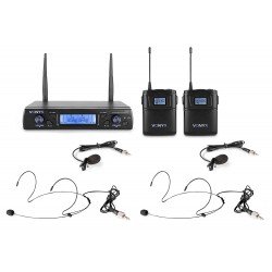 WM-62B Micrófono inalámbrico UHF 16CH con 2 micros diadema