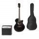 Showkit Conjunto guitarra acústica electrificada negra