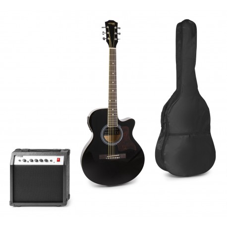 Showkit Conjunto guitarra acústica electrificada negra