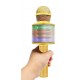 KM-15G Micrófono de karaoke con altavoz BT/MP3 incorporado e iluminación LED color dorado