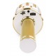 KM-15G Micrófono de karaoke con altavoz BT/MP3 incorporado e iluminación LED color dorado