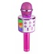 KM-15S Micrófono de karaoke con altavoz BT/MP3 incorporado e iluminación LED color rosa
