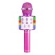 KM-15S Micrófono de karaoke con altavoz BT/MP3 incorporado e iluminación LED color rosa